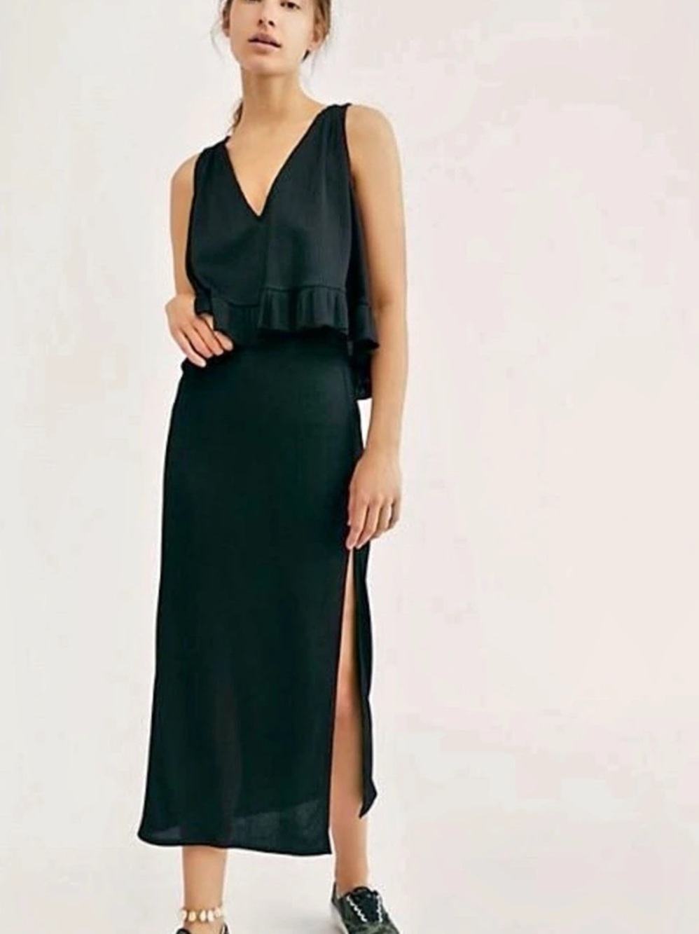 Free People No Excuses Halter Top Black